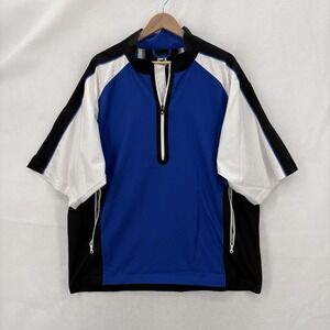 FootJoy Pullover Mens Large Blue Black White Half Zip Golf Windbreaker Outdoors